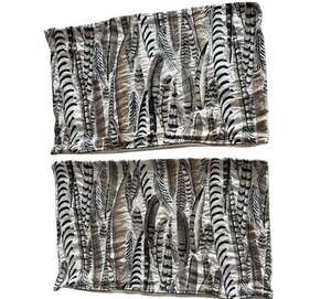 West Elm Feather Embroidered Lumbar Pillow Covers Set of 2 13" x 20"